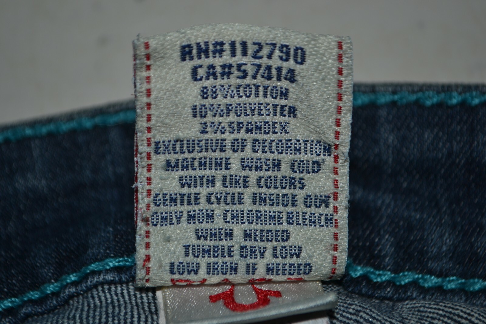 True Religion Women's Boot Cut Embroidered Blue U Blue Denim Jeans Sz 30x33 thumbnail 10