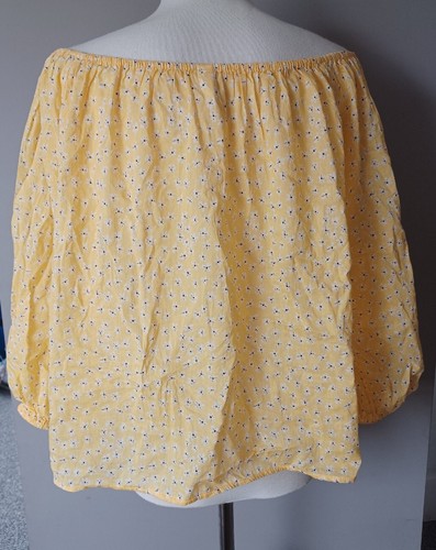NEW - MANGO - LIGHTWEIGHT OFF SHOULDER SUMMER TOP - SIZE XL - YELLOW - Picture 4 of 4