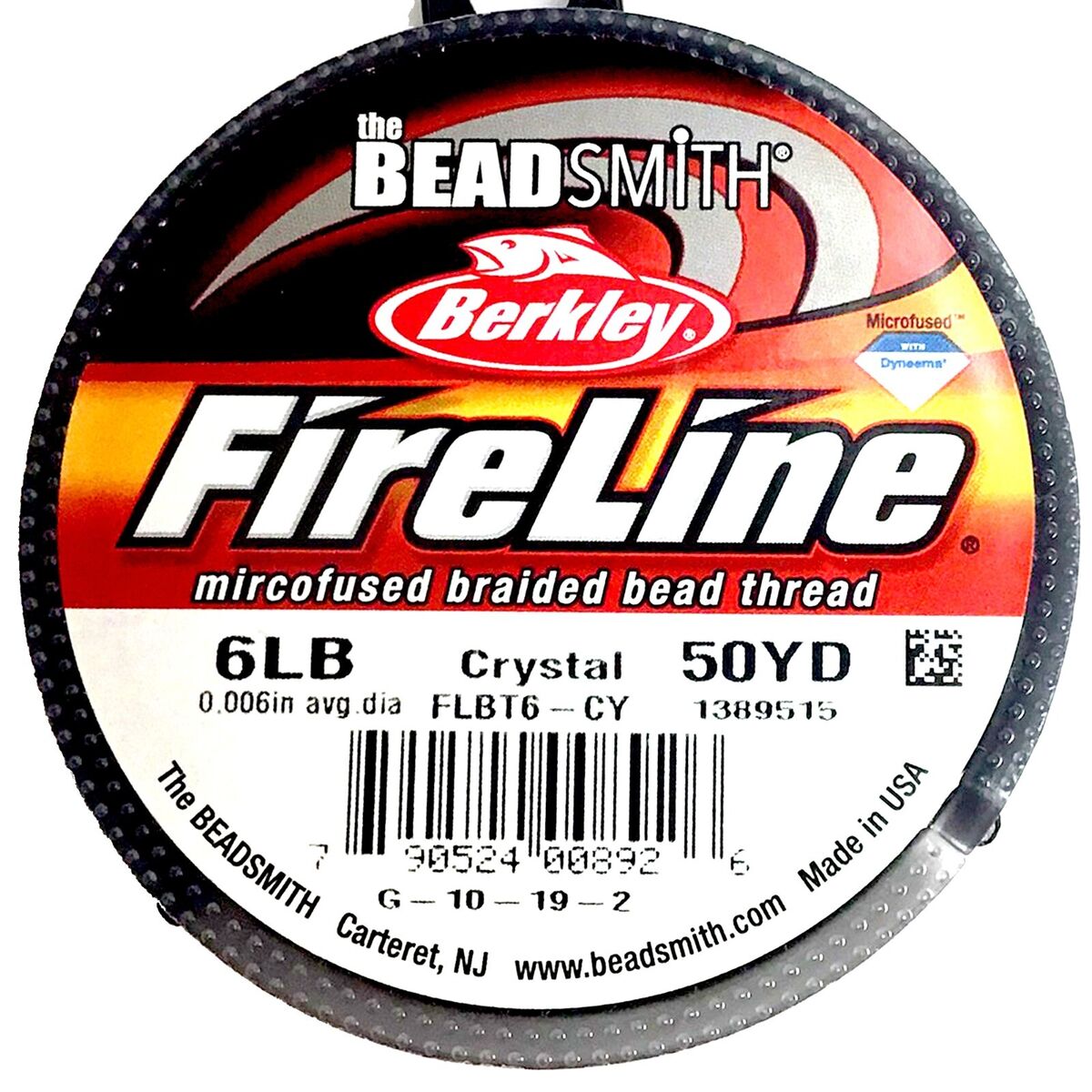 FireLine Braided Beading Thread, 6lb Test and 0.006 Thick, 15 Yard Mini Spool, Crystal Clear
