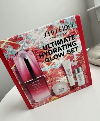 NIB Shiseido Ultimate Hydrating Glow Set 4pcs Womens Skin Care