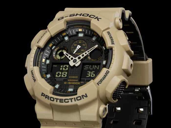 Casio G Shock Analog Digital Beige Watch GA 100L 8A 889232125428