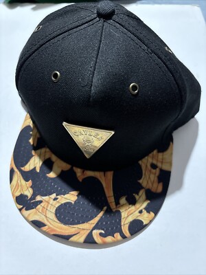 Cayler & Sons Baseball Cap SnapBack Black With Metal Logo.  Design On Brim hat