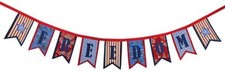 New FREEDOM GARLAND BANNER Red White  Blue Patriotic American Decoration