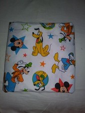 Disney Baby Mickey Mouse Stars Flat Crib Sheet 45inX60in Donald Pluto Goofy V26