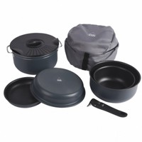Camp Cookware Set 7pc Aluminum Pots Pans Stackable Handy Bake Fry Non Stick Bag Camp Cookware Set 7pc Aluminum Pots Pans Stackable Handy Bake Fry Non Stick Bag