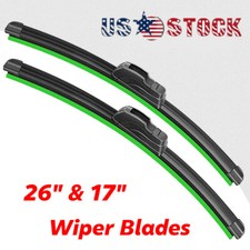 26"& 17" Windshield Wiper Blades OEM Quality Beam Premium Hybrid silicone J-Hook