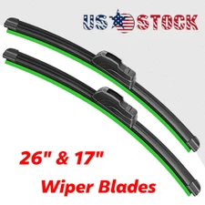 26"& 17" Windshield Wiper Blades OEM Quality Beam Premium Hybrid silicone J-Hook