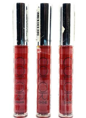 3-Pack Victoria's Secret Color Drama DROP DEAD RED Lip Gloss Shine 0.1 oz/2.8 g