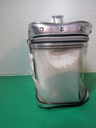 VICTORIA’S SECRET Makeup Bag Metallic Silver Train Case Mother's Gift Style New - Picture 5 of 6