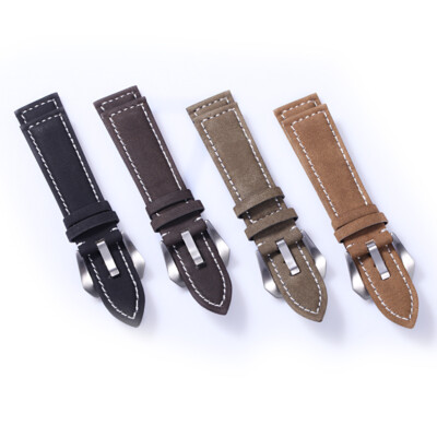 22mm Matte Genuine Leather Strap Band For Seiko Watch SKX007 SKX009 SKX173