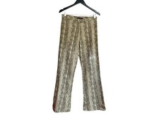 Vintage Y2K Hallhuber Snakeskin Print Kick Flare Flared Pants Club Cyber Raver M