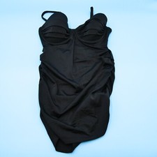 Victorias Secret Black 32C Underwired Padded Bikini Straps Tankini VS Swim New