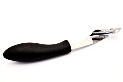 Hot Pepper Corer,Silver Toothed Metal,Black Comfort Handle,8''l x1''