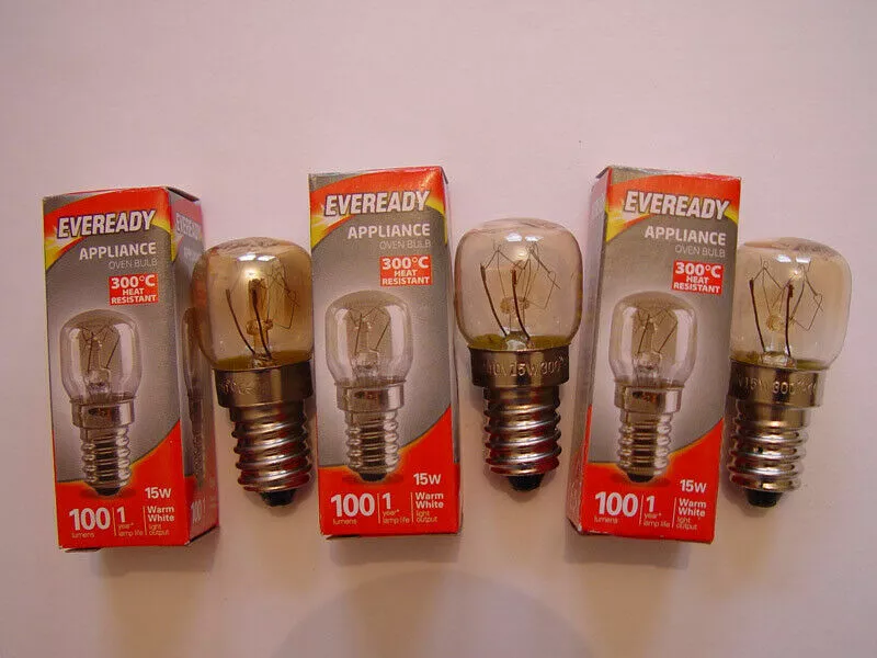 3 x 15 Watt Bulb Pygmy Oven EVEREADY Genuine E14 Salt Lamp SES Screw Cap