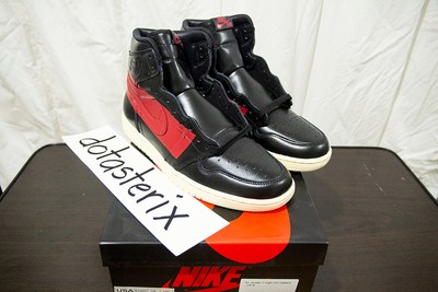 black air jordan 1 with red stripe