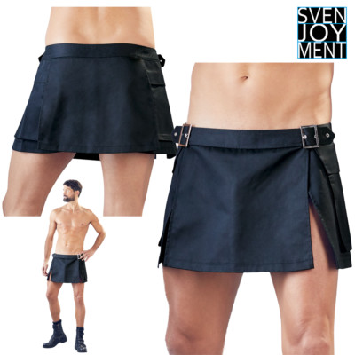 Svenjoyment Black Heavy Duty Gladiator Short Skirt with Buckles and Pockets