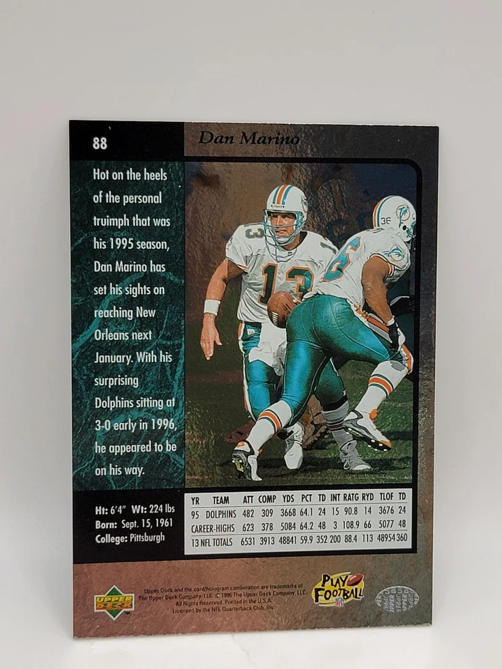 1996 SP - #88 Dan Marino - Image 2 of 2