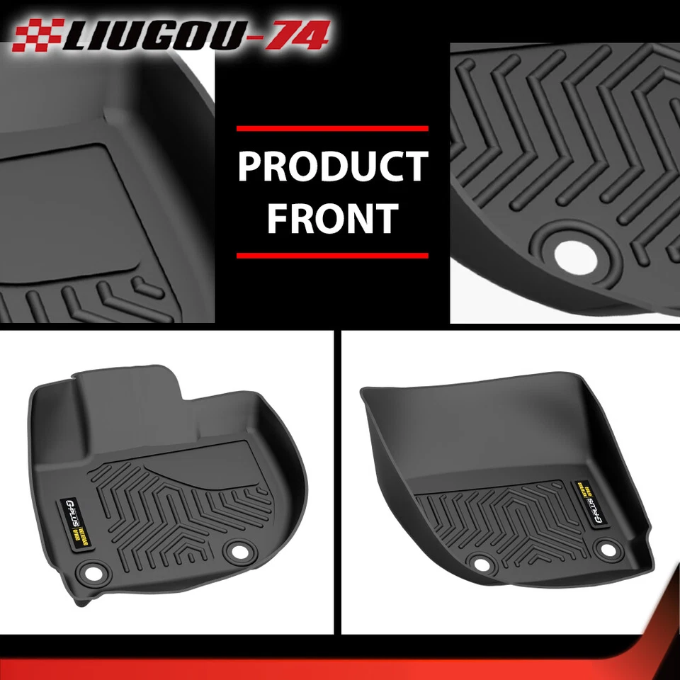 Fit For 2015-2020 Honda Fit All Weather 3D TPE Floor Mats 1st & 2nd Rows Liners - Image 3 of 4