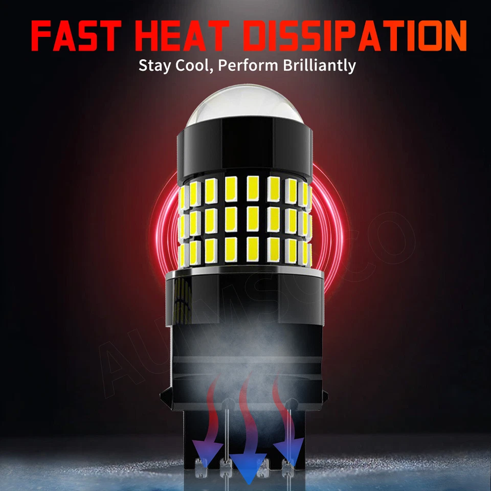 3156 3157 4057 4157 para Chevy C1500 1990-1998 2X LED luz de reversa de respaldo blanca Foto 3 de 4