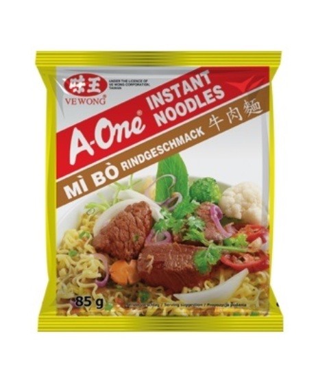 1 Karton A-One Rind Instant Nudelsuppen 30 x 85g Beef Suppe Nudel A One