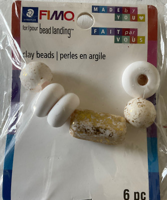 FIMO Bead Landing Polymer Clay Beads Lot of 3