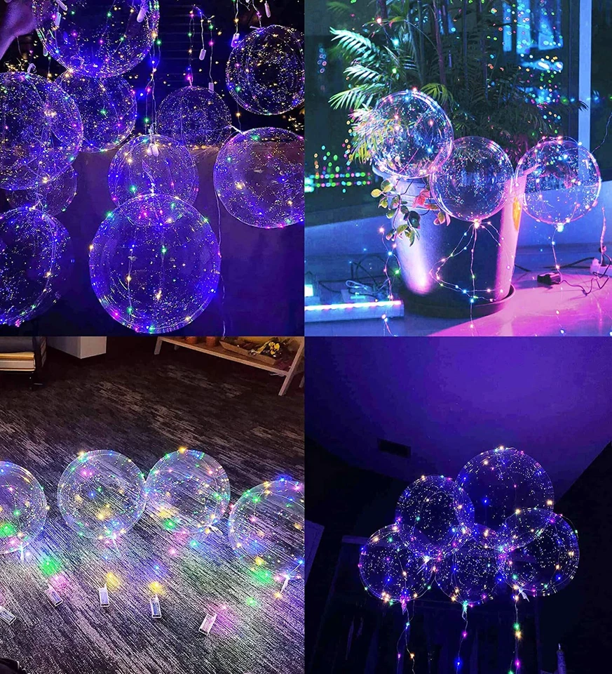 10 светодиодных ламп Globos De Colores Grandes Con Luz Luces для фиесты Cumpleaños Helio 20 дюймов - Изображение 2 из 4