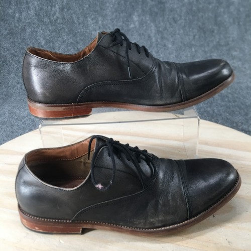 Aldo Shoes Mens 10 Oxford Black Leather Cap Toe Cuban Lace Up Casual Comfort - 第 1/15 張圖片