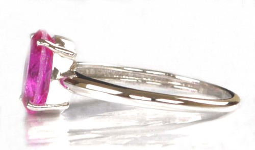 1,50Kt Ovale Form 100% Natürlich Rosa Turmalin Damen Ring Im 585er Weißgold - Picture 3 of 8