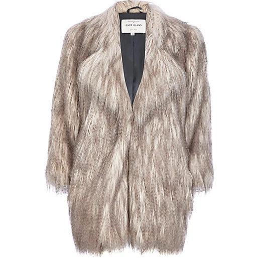 River island shop fluffy coat