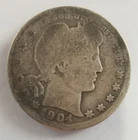 1904 -P Barber Quarter -- 90% Silver United States - Philadelphia Mint