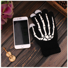 1 Pair Skull Gloves Skeleton Winter Cycling Gloves for Hallowen