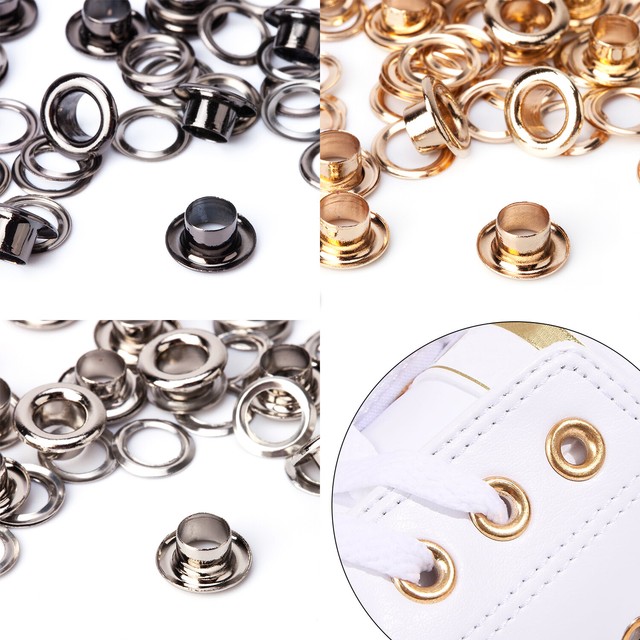 100 Eyelets Grommet Coated Brass Based Rust Proof Leather Craft Chrome
