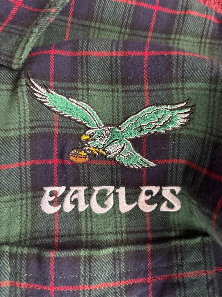 Рубашка на пуговицах фланелевая Mitchell & Ness Philadelphia Eagles зеленая клетчатая размер XL мужская - Изображение 3 из 4