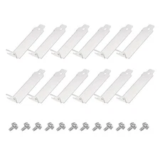 12PCS Silvery White PCI Slot Cover Dust Filter Ventilation Deflector