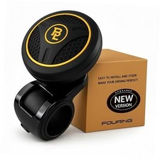 BL Steering Wheel Knob Spinner   Universal Non-Slip Fit, Die-Cast Silicone Gold