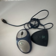 Logitech USB Wireless Optical Mouse Blue/Silver with Receiver