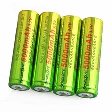 SKYWOLFEYE Rechargeable Battery 3.7V Button Top 5000 mah Lithium for Flashlight
