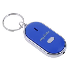 Smart Key Finder Anti-Lost Keychain Whistle Sound Alarm LED Light Tracker Blue L