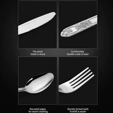 Deluxe Premium Cutlery Flatware Set For The Home - Stainless Steel Cutlery Servi