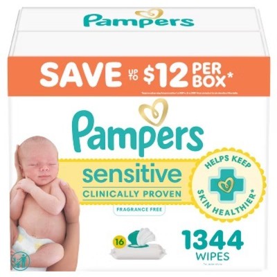 Pampers Sensitive Baby Wipes (Select Count)