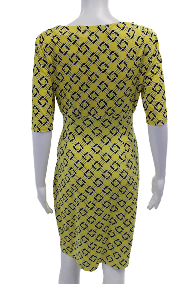 Платье миди женское Lauren Ralph Lauren с геометрическим узором короткий рукав желтое размер 4 - Изображение 3 из 4