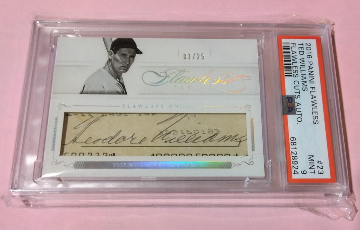 2016 Panini Flawless Ted Williams HOF 01/25 PSA 9 PSA/DNA AUTO Bookend