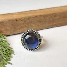 Amazing Labradorite Gemstone Ring 925 Sterling Silver Women  Girls Ring PG7693