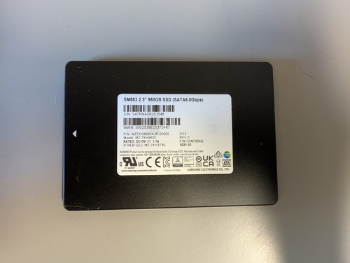 Samsung SM883 2.5" 960GB SSD (SATA 6.0 Gbps) MZ7KH960HAJR-00005 MZ-7KH9600