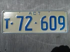 1990s Australian Capital Territory trailer blue/white T*72-609 license plate
