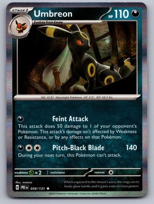 UMBREON 059/131 RARE PRISMATIC EVOLUTIONS POKEMON HOLO NM/M