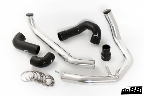 Conduit d'admission inox saab 9.3 2003-2011 - kit durites silicones noires ref-12