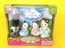 NIB) Calico Critters TUXEDO CAT FAMILY Retired Set
