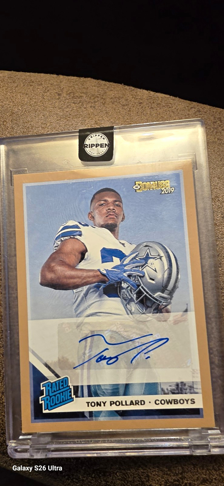 Panini 2019 Donruss Tony Pollard Cowboys Rated Rookie Auto Bronze #337