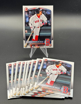 2025 Bowman Draft Franklin Arias Boston Red Sox Prospect Lot (10 Cards)